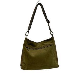 Plinio Visona Green Suede‎ Leather Crossbody Shoulder Hobo Bag